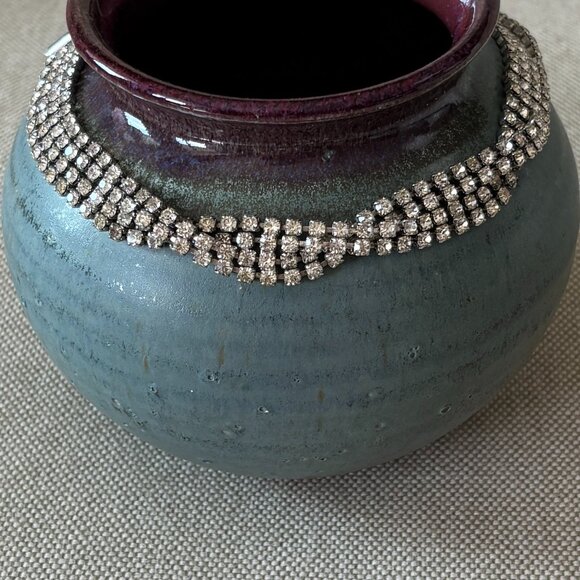 Vintage Rhinestone Necklace Choker - Picture 1 of 5